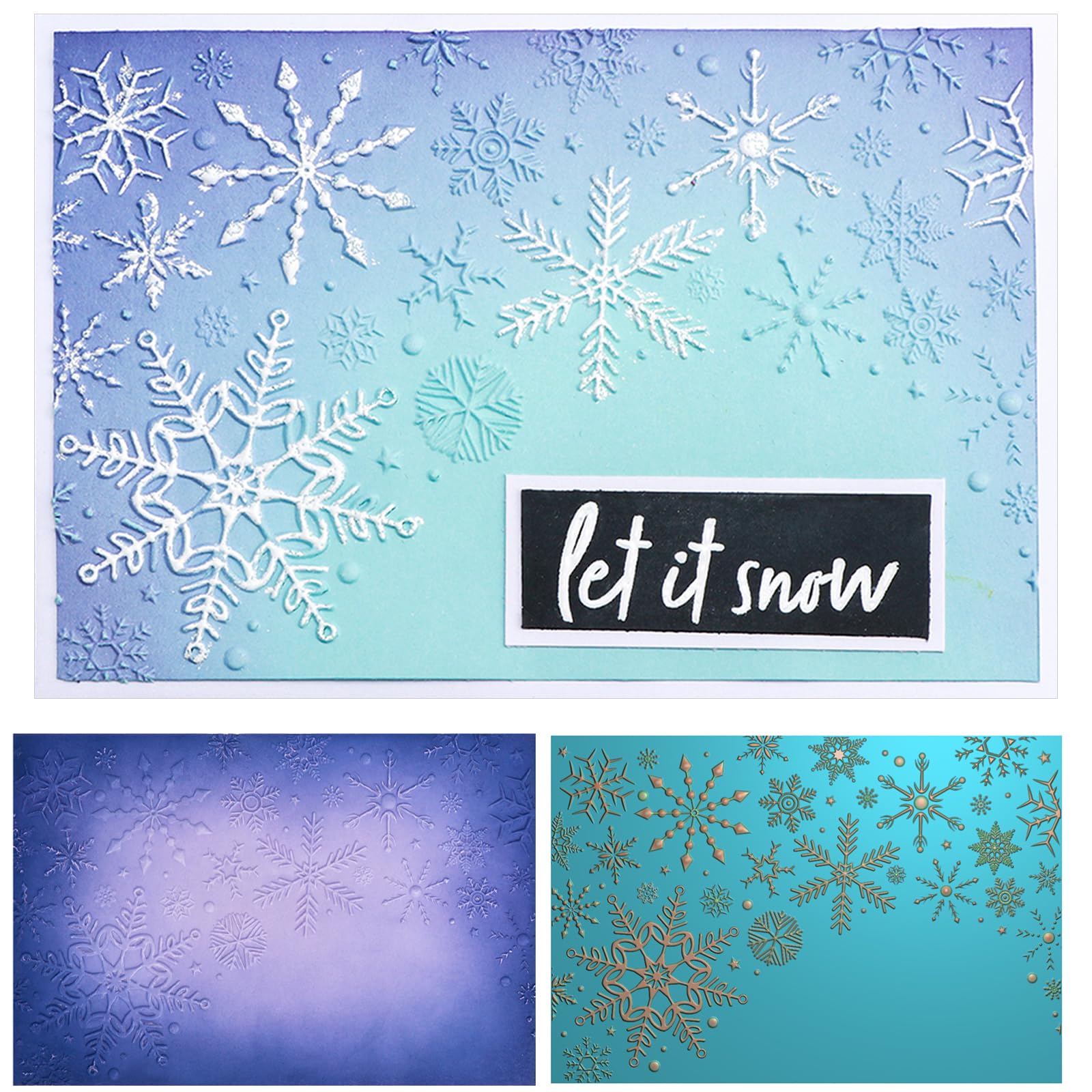 Christmas 3D Embossing Folder for Card Making Texture Fades Xmas Snowflakes Plastic Embossing Folder Template for DIY Scrapbooking Paper Crafting Handmade Crafts Arts Supplies Xmas Christmas Decor