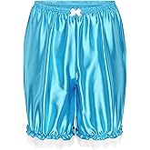 Satini Frilly Lace Sissy Ruffled Victorian Lolita Bloomer Shorts Silky Satin Pumpkin Pantaloon Pettipants