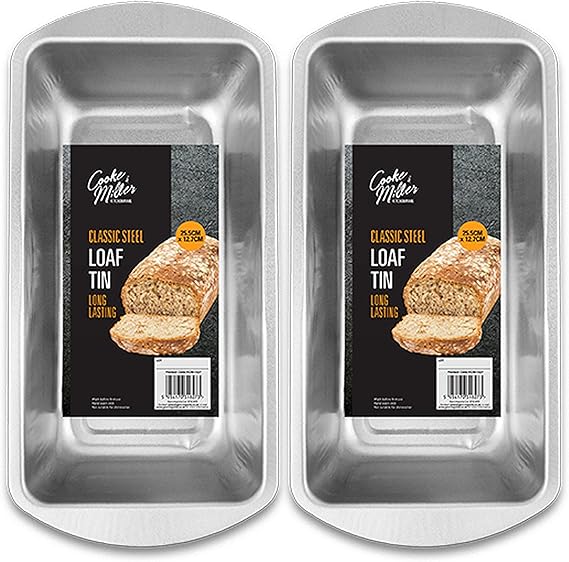 2X Deep 2lb Rectangle Baking Tins NonStick Cake, Pies & Bread Loaf