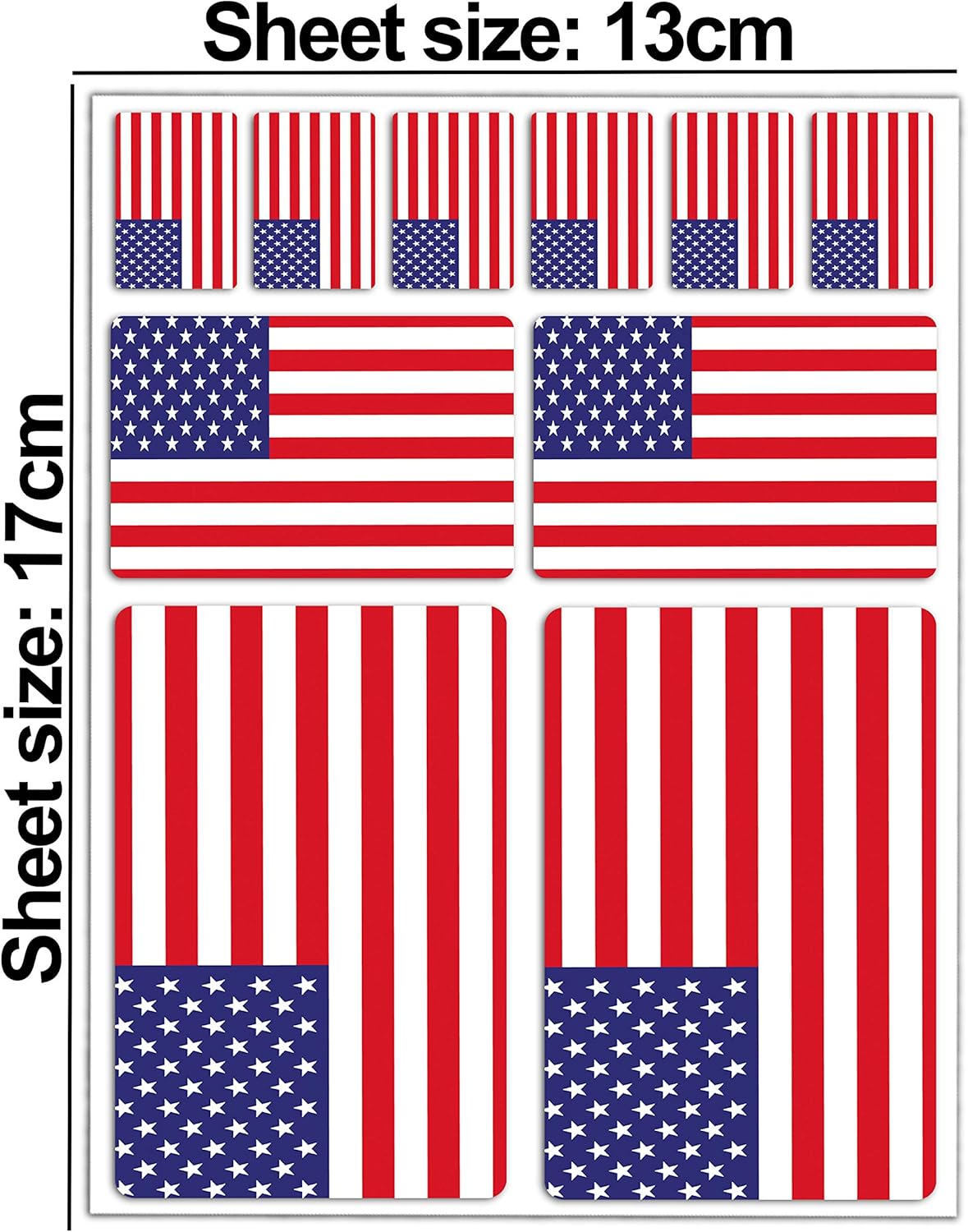 Biomar Labs National Flag Vinyl Sticker Set Weatherproof Self Adhesive Country Flag Decals for Car Motorcycle Bicycle Scooter Helmet Window Interior Exterior Personalisation (USA Flag D 39) - Image 3
