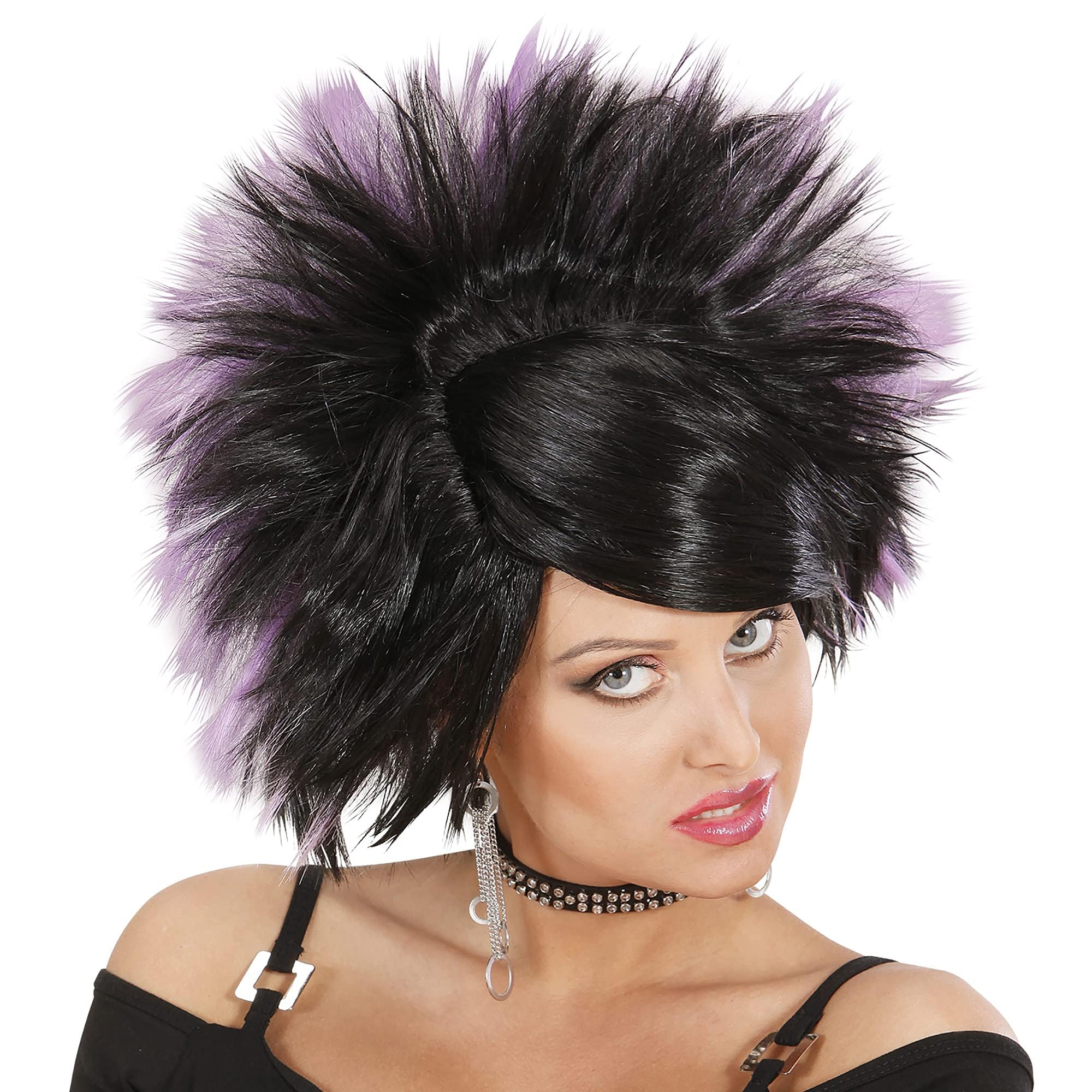 Rock Princess - Black/Purple Wig for Hair Accessory Fancy Dress