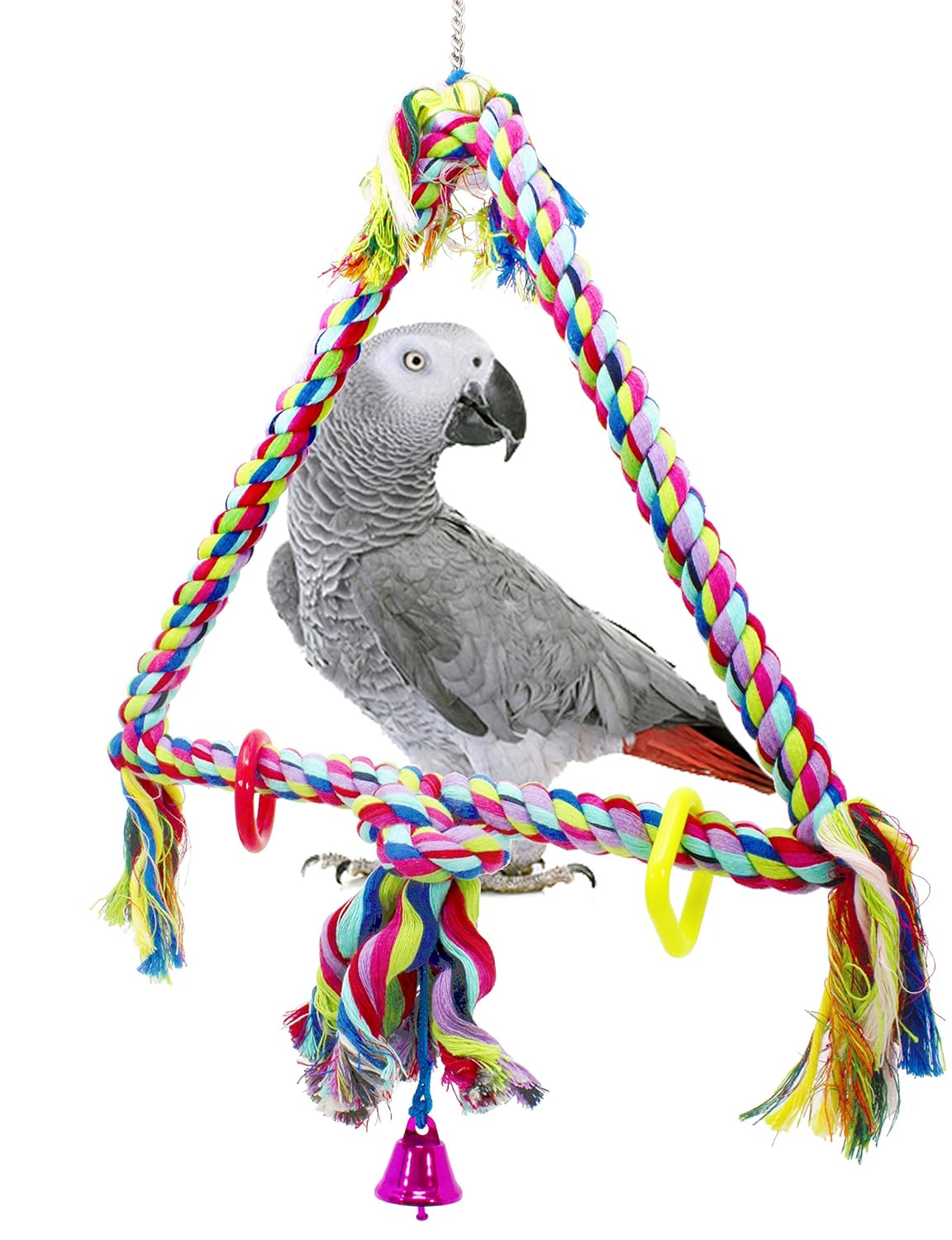 Bonka Bird Toys 1035 Medium Triangle Rope Swing Bird Toy