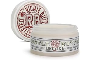 HUSTLE BUTTER DELUXE Hustle Butter Tattoo Aftercare 5 oz Tattoo Balm, Heals + Protects New Tattoos and Rejuvenates Older Tattoos - 100% Vegan Tattoo Cream No-Petroleum