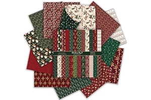 24 Sheets Christmas Scrapbook Paper 12x12 inch, Xmas Scrapbooking Paper, Double Sided Decorative Craft Papers for Holiday DIY