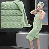 MAGGEA Extra Large Bath Towel Set of 4 (35"x70"),Oversized Bath Sheet Super Soft Highly Absorbent Jumbo Bathroom Towel Set Microfibers Quick Dry Shower Towel for Hotel,Bathroom,Guest,Spa,Gym (Green)