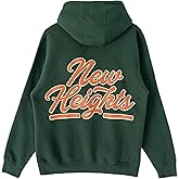 New Heights with Jason & Travis Kelce Script Logo Hoodie, NH Chest Emblem & Large Back Print, Unisex Fleece Pullover