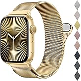 BELONGME Mesh Metal Loop Compatible with Apple Watch Band 42mm 44mm 45mm 46mm 49mm Series 11 10 9 8 7 6 5 4 SE 3 2 1 Ultra 3 2 1 Women Men, Stainless Steel Strap with Magnetic Clasp for iWatch Bands
