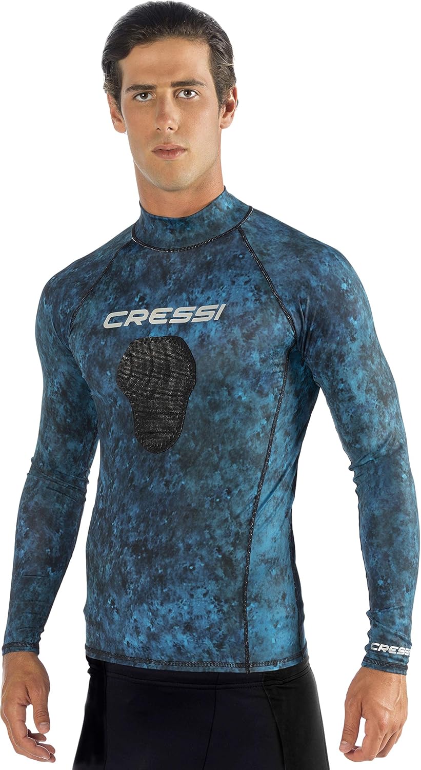 Cressi Camouflage Rash Guard for Scuba Diving Videomakers and Spearfishing - Hooded and Crew-Neck- get The Hunter Equipment : Clothing