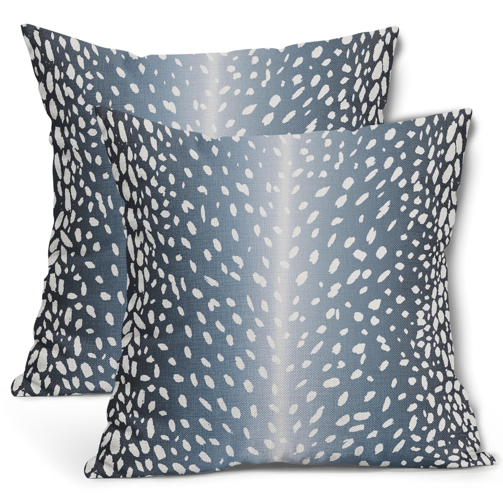 Photo 1 of Antelope Pillow Covers 20X20 Inch Navy Blue Faux Fawn Deer Animal Print Decorative Square Pillow Cases Modern Neutral Cotton Linen Throw Pillows Set of 2 Home Decor For Sofa Couch Bedroom Outdoor