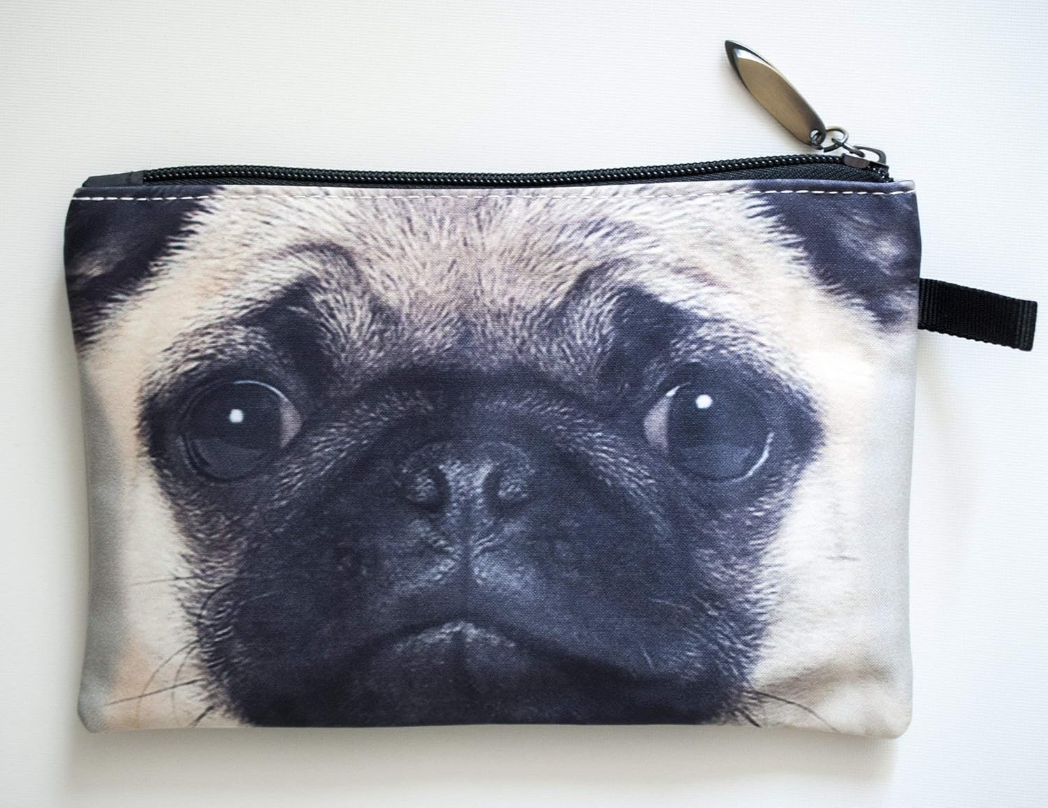 Pug dog cosmetic purse pouch clutch bag Handmade