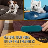 Fur Magic Pet Hair Remover Brush with Easy Open Self-Cleaning Base Blue view 3