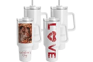 Joyclub 4 Pack 40oz Sublimation Tumbler with Handle Insulated Large Tumbler Bulk, Coffee Travel Cups Stainless Steel Travel Mug for Diy Craft Heat Press Print