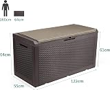 YITAHOME 380L Large Waterproof Resin Garden Storage Box Deck Box Outdoor Dark view 2