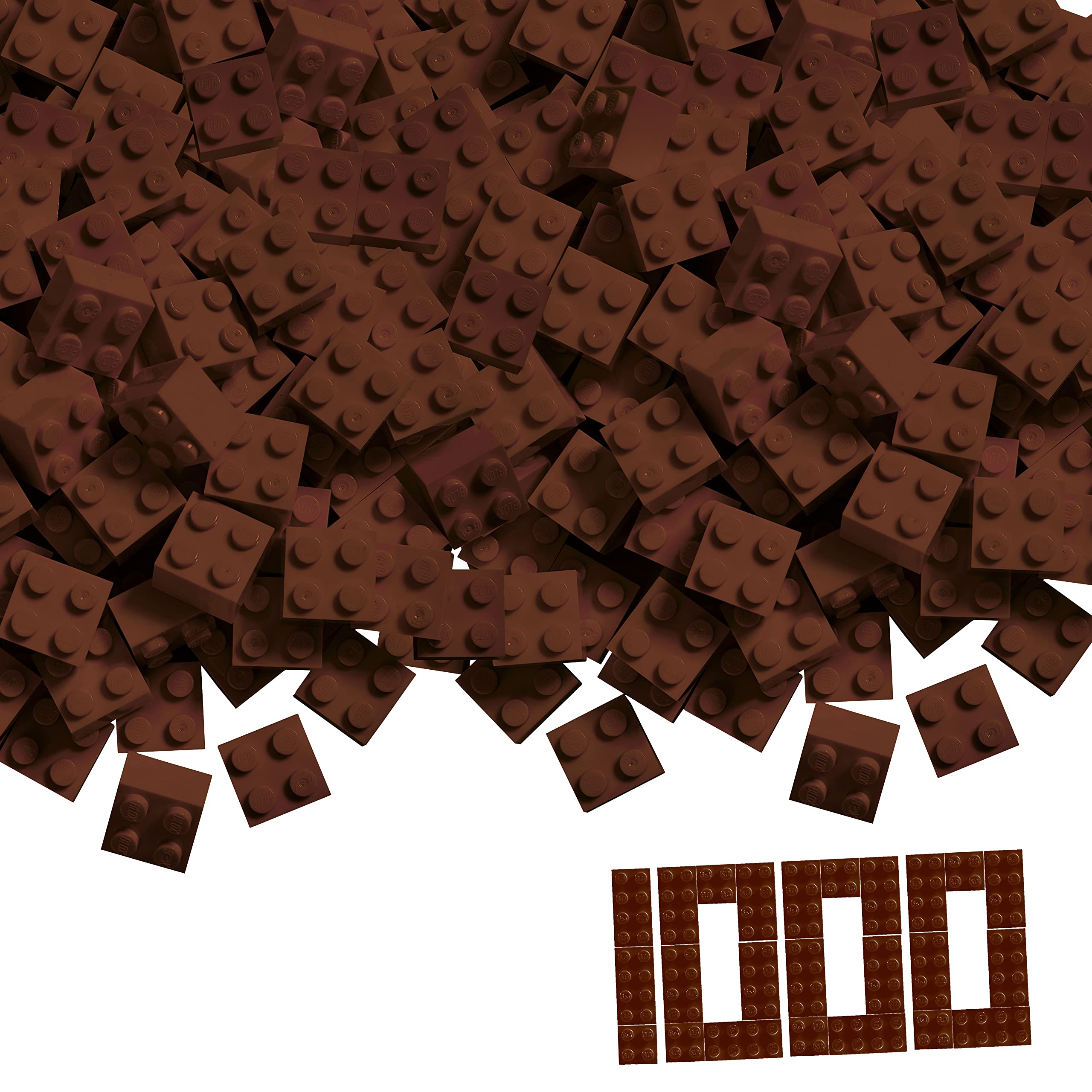 Simba Blox 1000 Brown Building Blocks for Children Aged 3 and Above 4 Bricks in Box Fully Compatible with Many Other Manufacturers