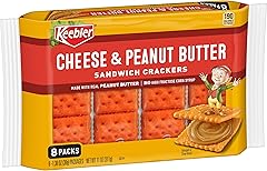 Keebler Sandwich Crackers, Single Serve Snack Crackers, Lunch Snacks, Cheese and Peanut Butter, 11oz Tray (8 Packs)
