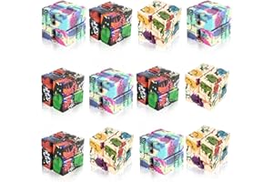 MEZHOBBY 12 Pieces Infinity Cubes, Mini Cool Fidget Toys for Kids and Adult，Sensory Gadget Best for Stress. Hand Held Fidget Blocks. (Colorful)