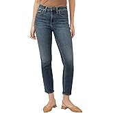 Silver Jeans Co. Women's Most Wanted Mid Rise Straight Leg Crop Jeans