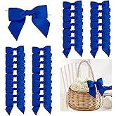 LiBongTa 36 PCs 4.5 Inch Royal Blue Bow Grosgrain Ribbon Bows for Gift Wrapping, Gift Bows for Presents, Blue Bow Party Decorations, Twist Tie Bows for Baby Shower, Wedding, Easter, Birthday Party