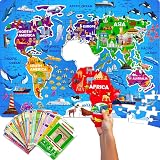 QUOKKA Giant World Map Puzzle 70 pcs 90x60 cm Floor Kids 3-5