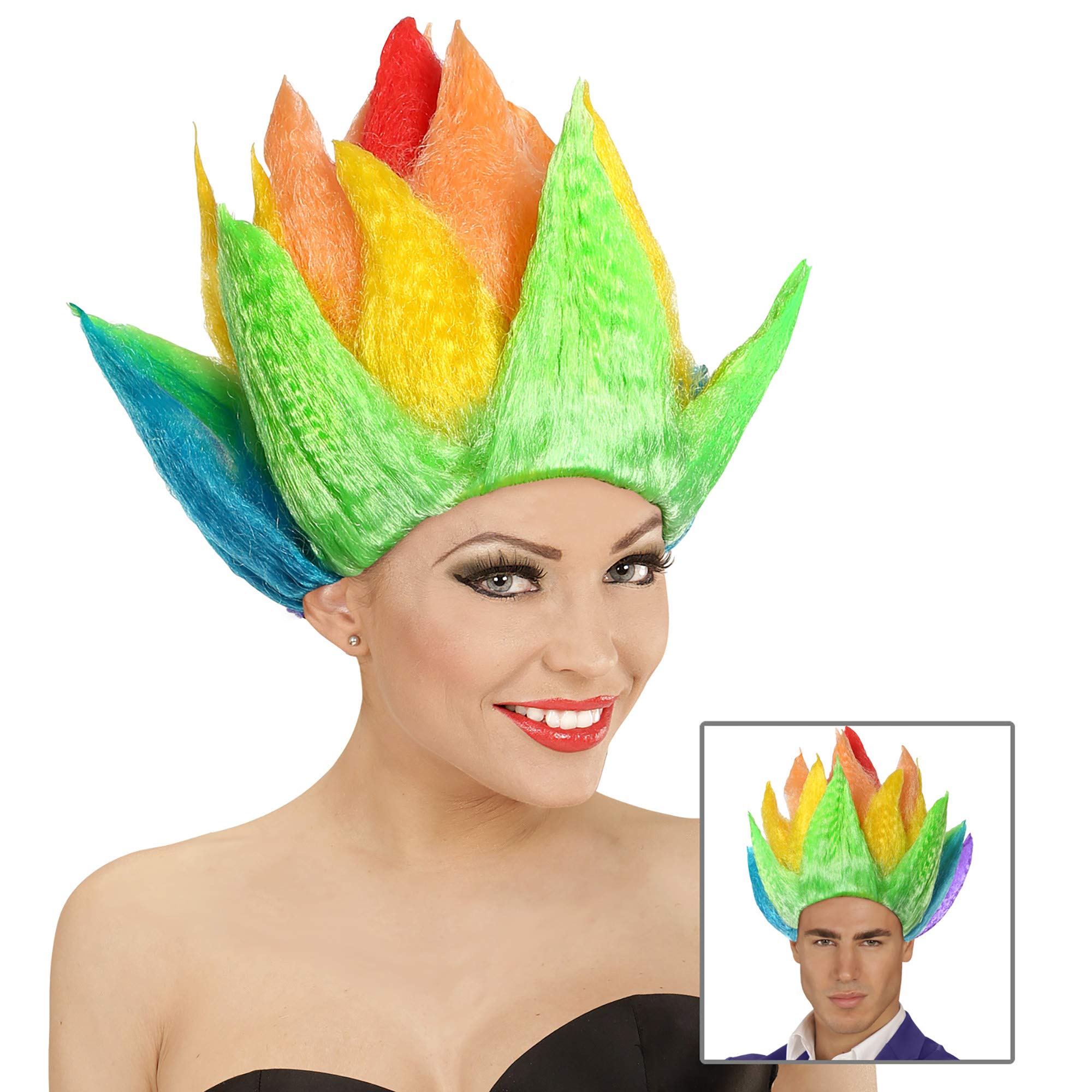 Multicolour Spike Wig for Hair Accessory Fancy Dress