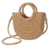 Womens Straw Beach Bag Woven Crossbody Shoulder Bags Top Handle Satchel Handbag Purse for Summer