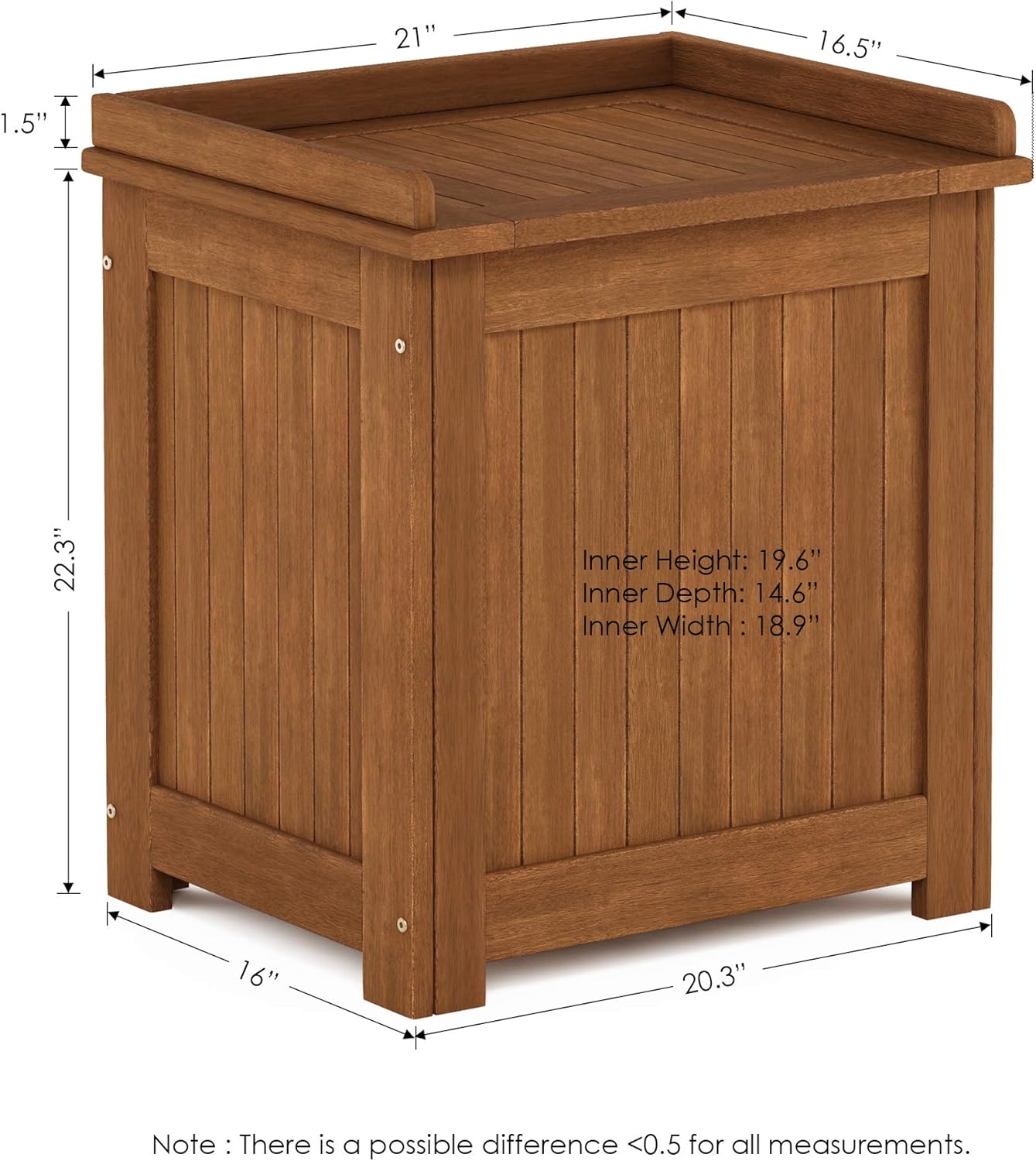 Furinno FG19749 Tioman Outdoor Hardwood Storage Box, Natural : Garden & Outdoor