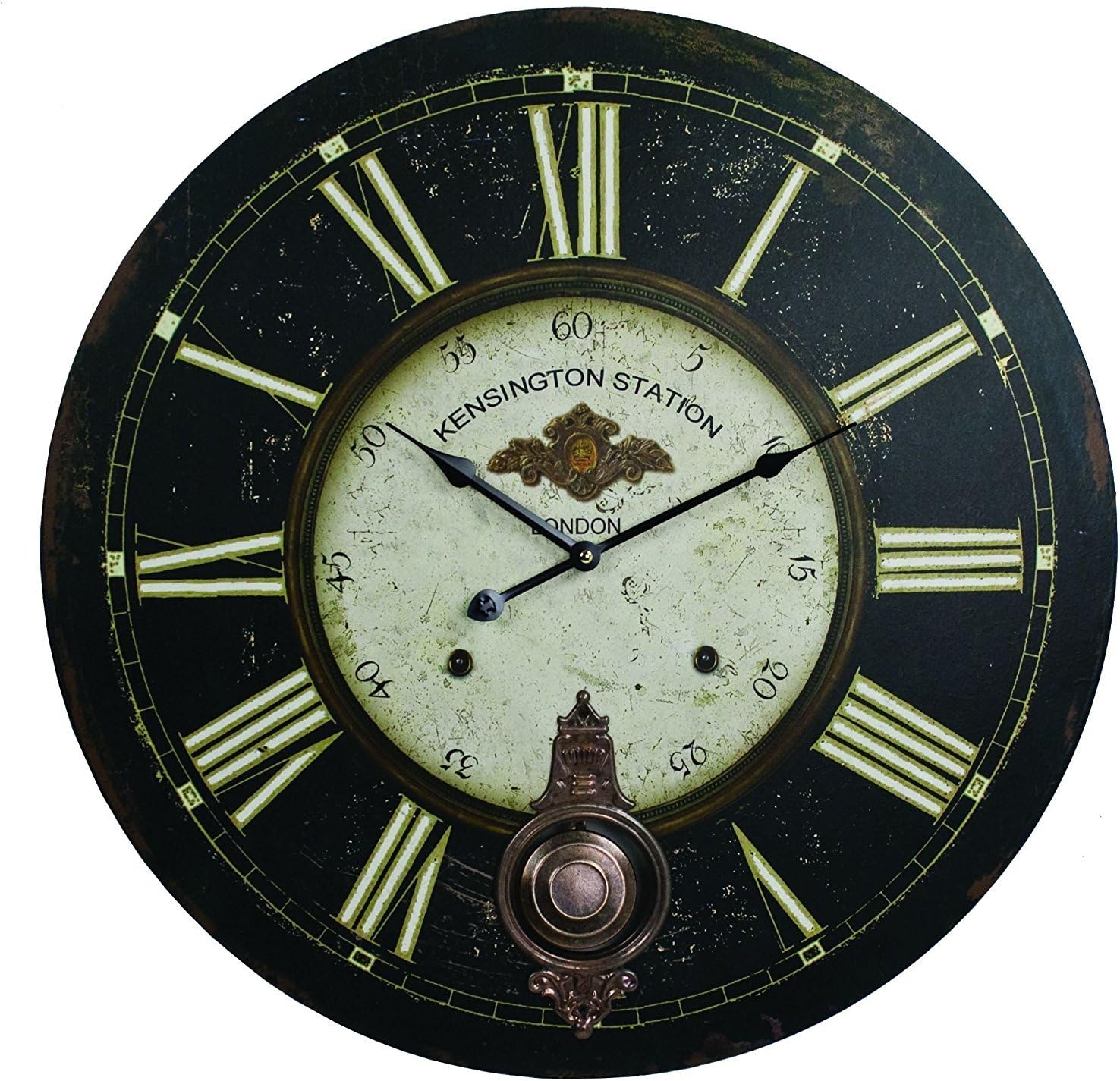 23" Kensington Station Wall Clock with Pendulum Amazon.co.uk Kitchen