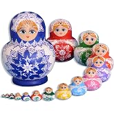 YAKELUS Russian Nesting Dolls for Kids Matryoshka Doll 15pcs Handmade