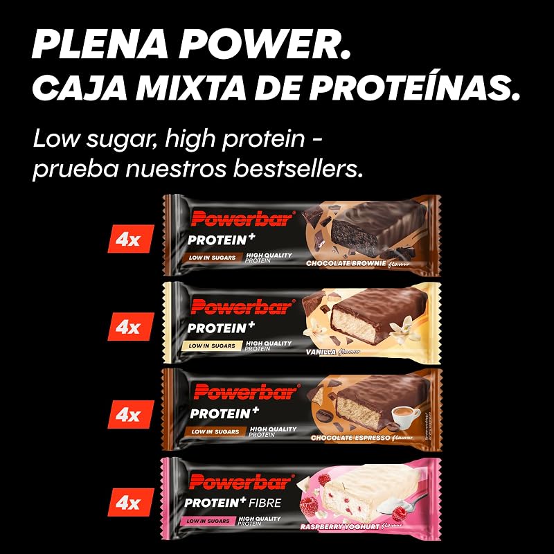 - Protein Plus - Low Sugar Multiflavour Box - 16x35g - Barritas proteicas con fibra