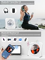 Homlab Bluetooth CD Player Portable with Speakers, FM Radio, Dust Cover, Aux view 2