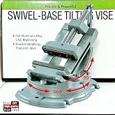 BACHIN 3-Inch Tilting Drill Press Vise, 360&deg; Swivel Base, 0-90&deg; Angle Adjustment, Heavy Duty Benchtop Clamping Vise for Milling, Drilling Machine, Precision Metalworking Tool