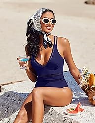 AI'MAGE Women One Piece Swimsuit Sexy V Neck