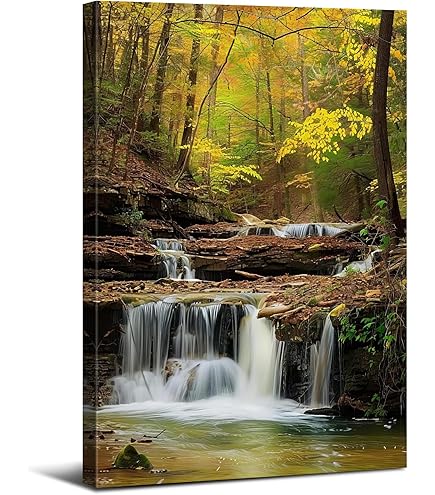 絵画 Spectacular Waterfall Amazon.com: Bob Ross Spectacular Waterfall Art Print