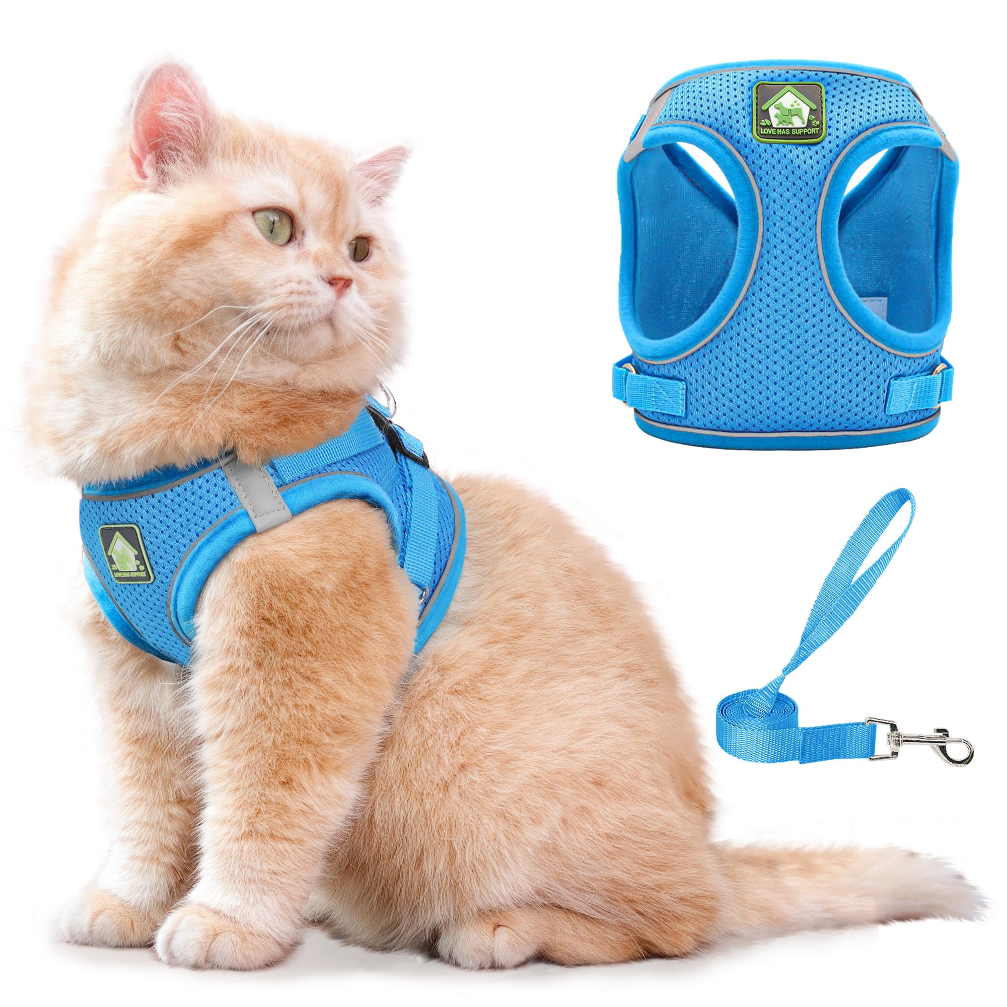 Photo 1 of Jolifield Step in Dog Harness with Leash Set, Adjustable Soft Padded and Breathable Mesh for Small Sized Dog, Reflective No Pull No Choke Cat Vest Harness, Easy Control Pet Vest, Blue S