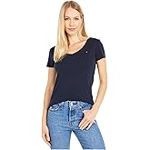 Tommy Hilfiger Womens Ss Core V-Neck Flag Tee - Solid