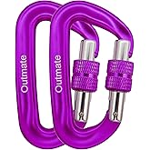 Outmate 12kN 3.2"x2" Heavy-Duty Carabiner Clips - Durable, Lightweight Aluminum Alloy Carabiners for Hiking, Camping, Keychains, Dog Leashes, Hammocks & More