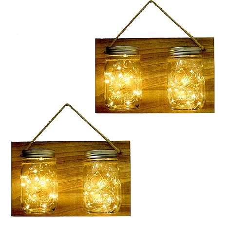 Amazon Com Solar Powered Mason Jar Hanging Lantern Lights 4 Pack