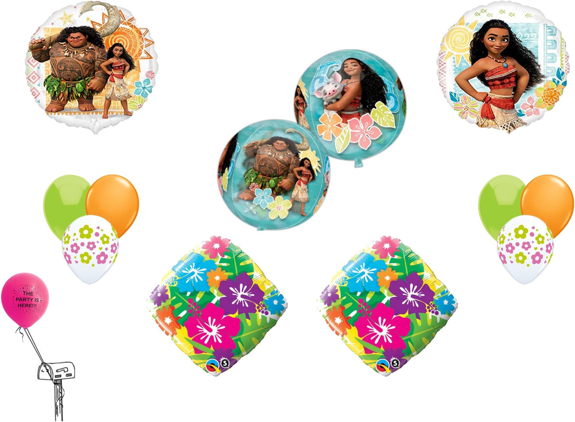 Disney Moana Party Decorations ~ Balloon Bouquet 12pc