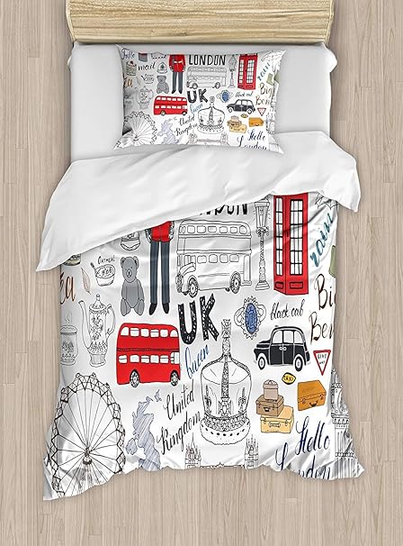 Amazon Com Twin Xl Extra Long Bedding Set Doodle Duvet