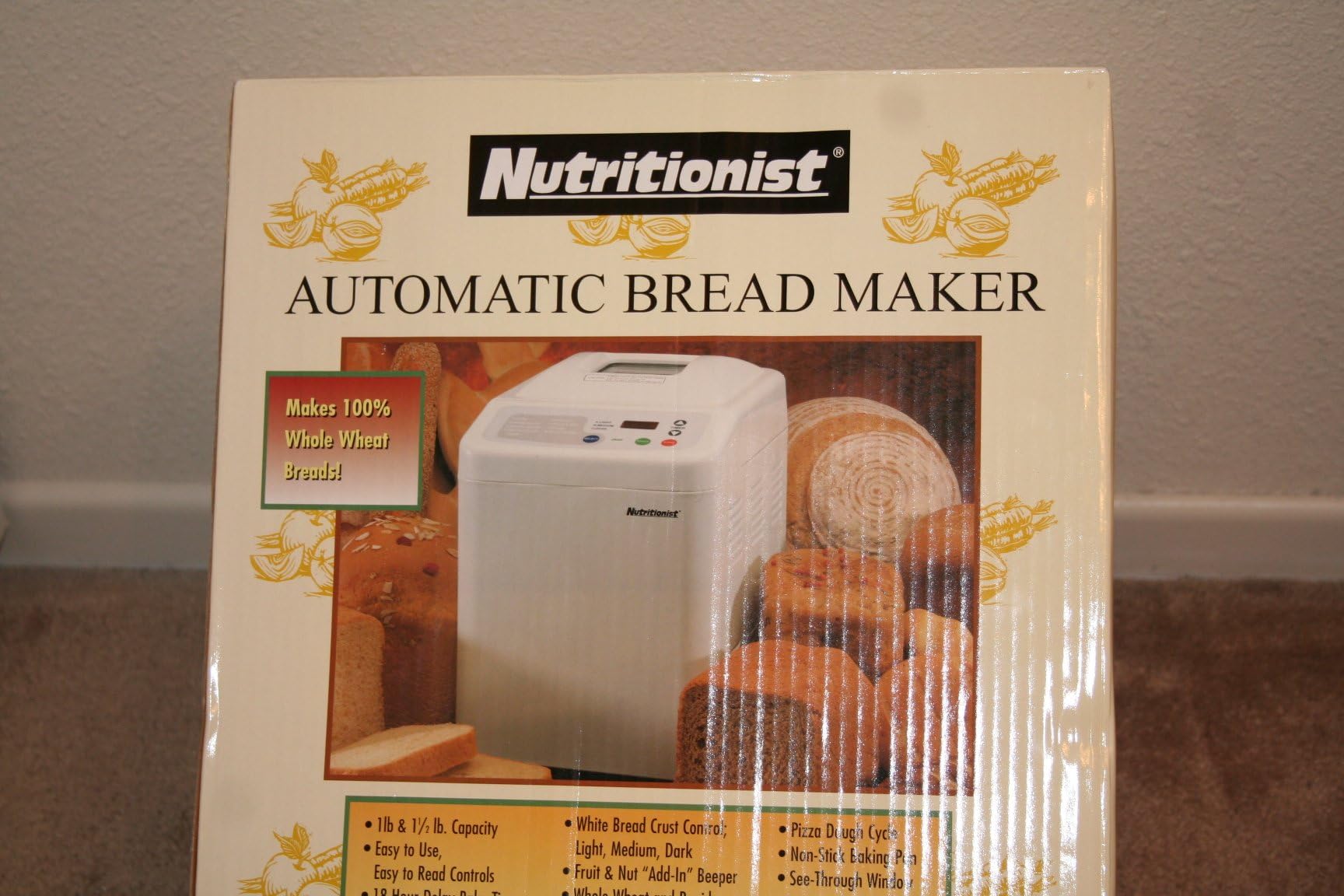 Nutritionist NTR440C Automatic Bread Maker 1 1/2 Lb. Breadmaker