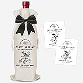 Cute Pregnancy Announcement Wine Bag, Grandparents Baby Announcement Ideas, New Mom Dad Gifts for Pregnancy Reveal, Grand Reserve for Grandparents to Be Wine Bottle Gift Bags with Bow-B34
