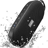 TOZO PA1 Portable Bluetooth Speaker, Powerful Stereo Sound with Deep Bass | 25H Playtime, IPX7 Waterproof for Shower, Wireless Speaker with App EQ Control, Dual Pairing for Home and Travel Black