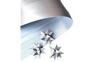 FROEBEL MINT Shimmer Metallic Paper Strips ~Weaving, Moravian Stars, German Stars, Froebel Stars (50 strips) (Silver, 3/4 inch)