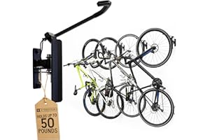 StoreYourBoard Bike Swivel Rack – Wall Mounted Garage Bike Storage, Vertical Bike Rack with 120° Swivel Hanger & Stopper – Space-Saving Bike Rack Garage Mount for Kids Bikes, BMX