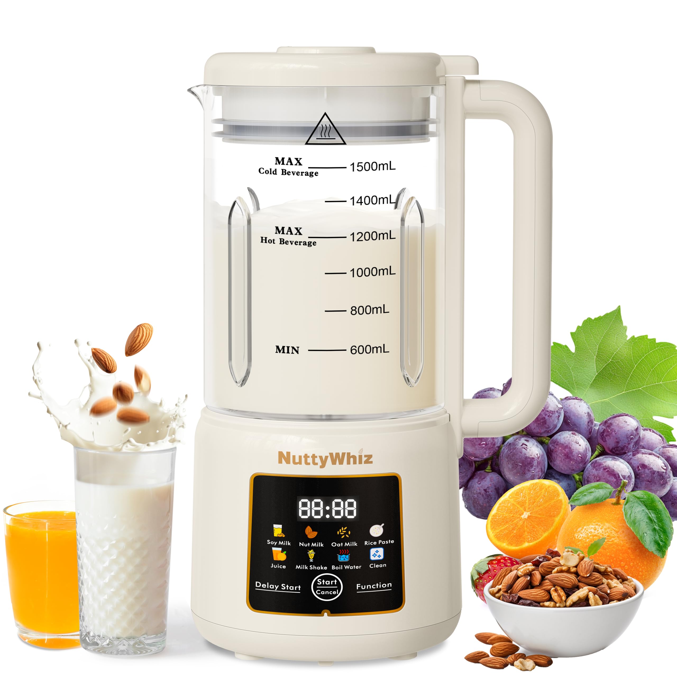 8-in-1 Nut Milk Maker Machine, 12 Blade 50oz