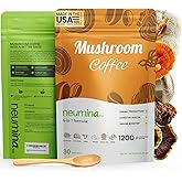 Neumina 6-in-1 Mushroom Coffee, Energy Coffee with 6 Adaptogenic Mushrooms (Cordyceps, Lion's Mane, Reishi, Chaga, Shiitake, Turkey Tail), 30 Servings, 1200mg Mushrooms
