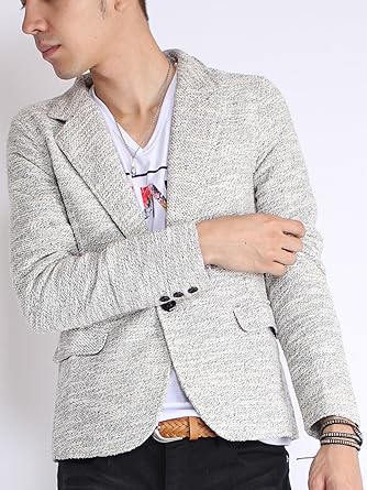 髪型 上ホワイト ジャケット メンズ