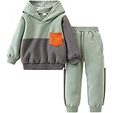 Yoxindax Toddler Baby Boy Clothes Outfits Plaid Bear Long Sleeve Hoodie Patchwork Pant Boy 2PC Outfit Set