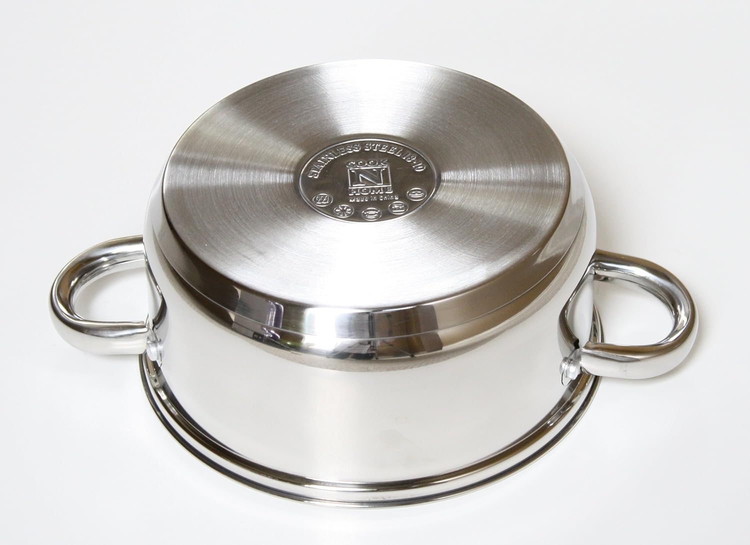 Cook N Home 2410 Stainless Steel 12-Piece Cookware Set, Silver: Kitchen & Dining