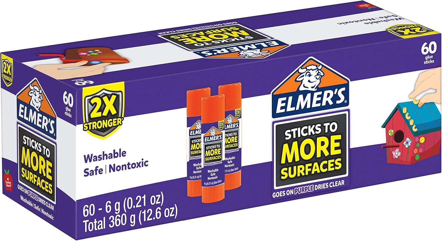 Elmer's Extra Strength Glue Sticks, 0.88 Ounces, 12 Count : Office Products